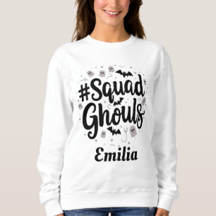 Sweatshirt Escouade moderne Ghouls Halloween Nom personnalisé