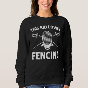 Sweatshirt Escrime Cool Pour Enfants Garçons Épée Masque Escr