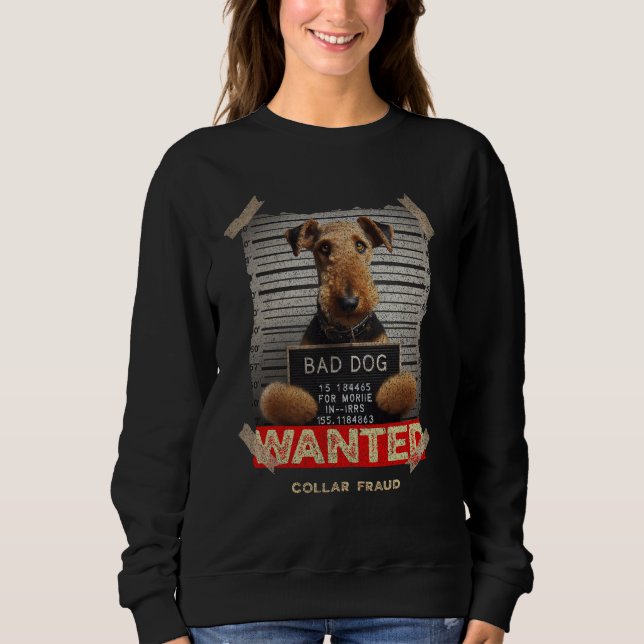 Sweatshirt Escroc à Collier : L'Airedale Terrier (Devant)