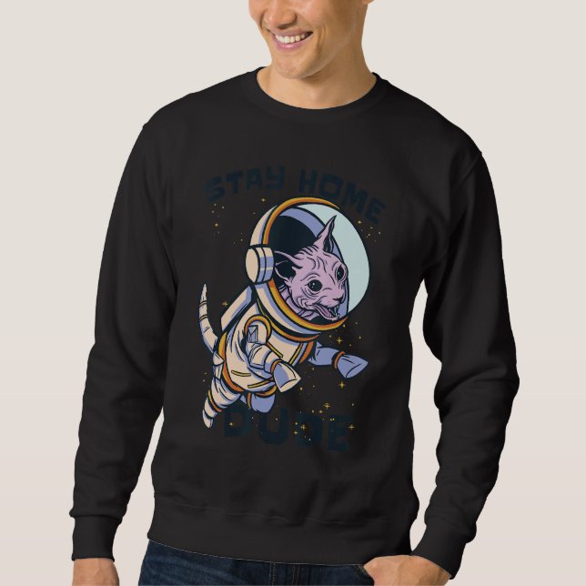 Sweatshirt Espace astronaute de chat (Devant)