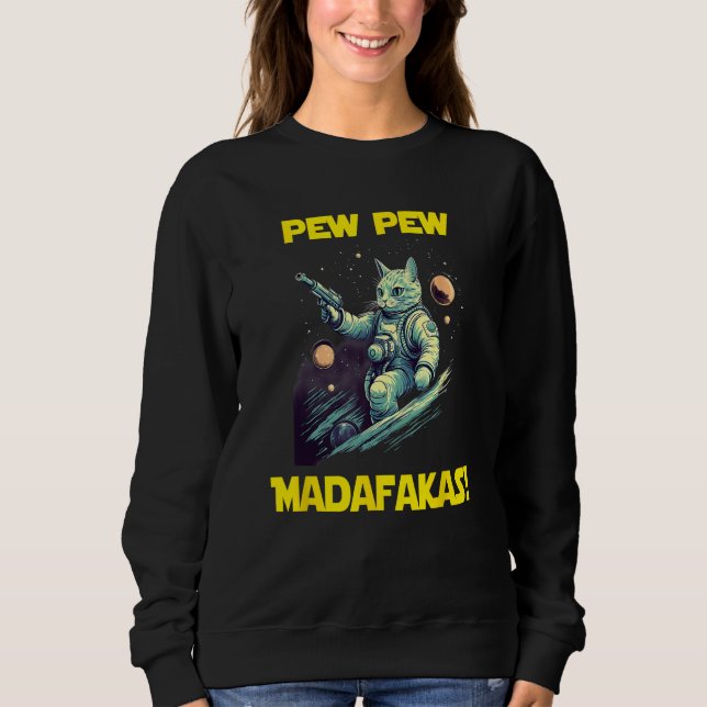 Sweatshirt Espace Astronaute Pew Madafakas Nebelung Chat 1 (Devant)