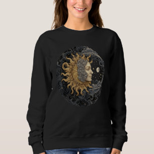 Sweatshirt Espace Céleste Soleil Lune Boho Luna Solaire Astro