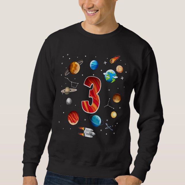 Sweatshirt Espace extra-atmosphérique 3 ans 3ème anniversaire (Devant)