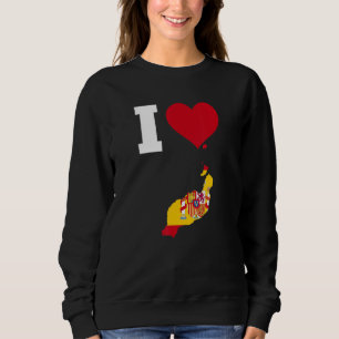 Sweatshirt Espagne Drapeau pour Lanzarote I Love Lanzarote