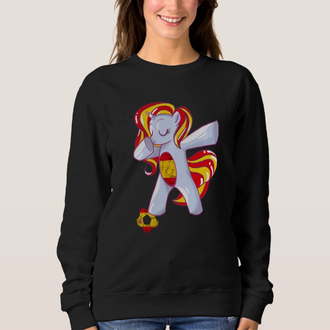 Sweatshirt Espagne Foot Licorne Balle Drapeau Espagnol Espana (Devant)