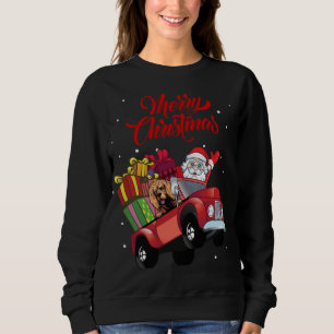 Sweatshirt Espagnol Cocker Américain Avec Père Noël En Tr Rou