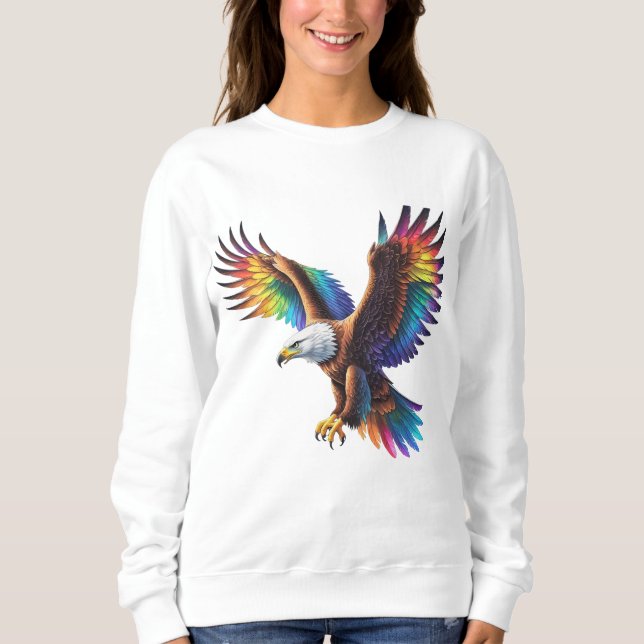 Sweatshirt 🦅 ✨ Esprit non dompté : L'Aigle arc-en-ciel de la (Devant)
