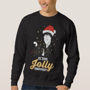 Sweatshirt Est-ce assez joyeux black cat xmas parfait pour ch