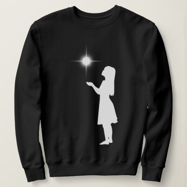 Sweatshirt esthétique de fille blanche rêveuse – Dé (Design devant)