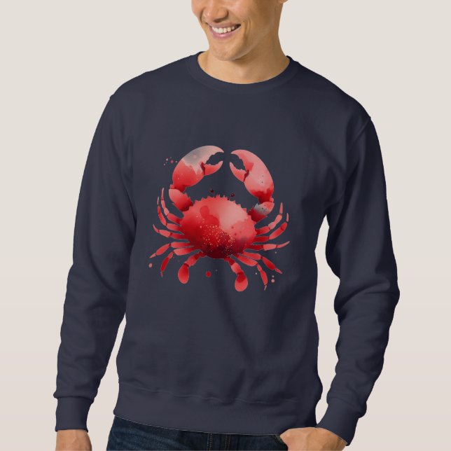 Sweatshirt Esthétique de pêcheur de crabe rouge nautique (Devant)
