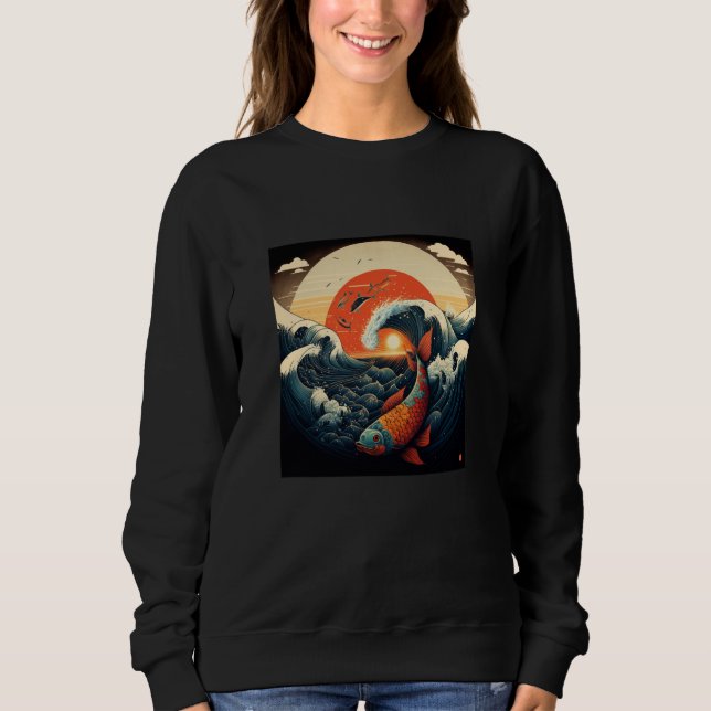 Sweatshirt Esthétique de samouraï japonais Poisson koi  1 (Devant)