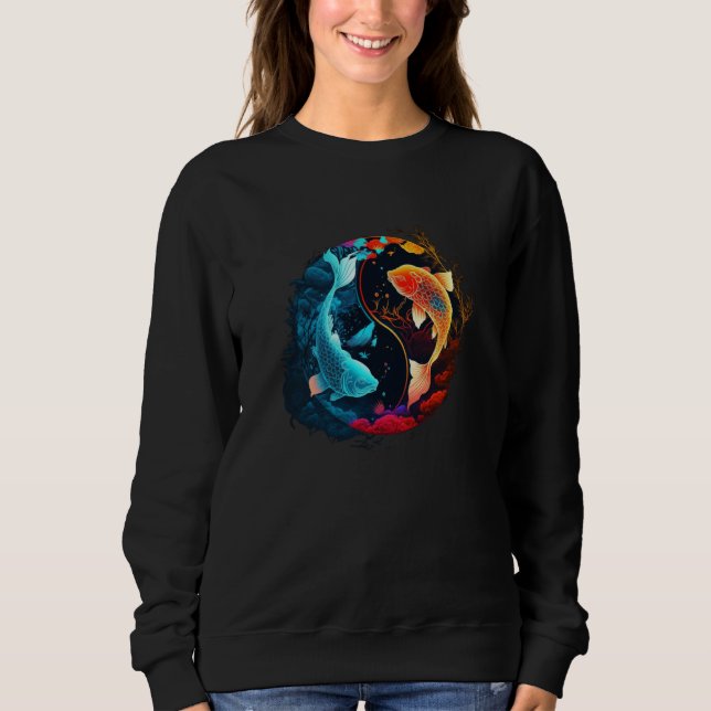 Sweatshirt Esthétique de samouraï japonais Poisson koi  4 (Devant)