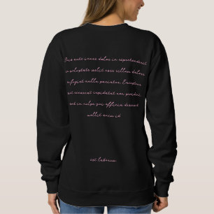 Sweatshirt Esthétique Rose Noir Écriture Manuscrite Élégante