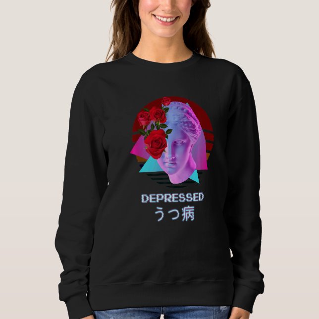 Sweatshirt Esthétique vaporwave dépressive Japonais (Devant)