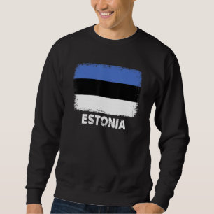 Sweatshirt Estonie Drapeau Soutien Population Estonienne Femm