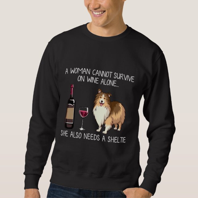 Sweatshirt Étagère Et Chien À Vin Rempli (Devant)