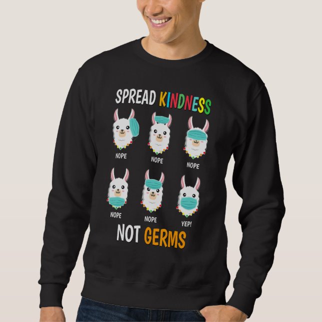 Sweatshirt Étaler la gentillesse pas Germes Llama Masque mal  (Devant)