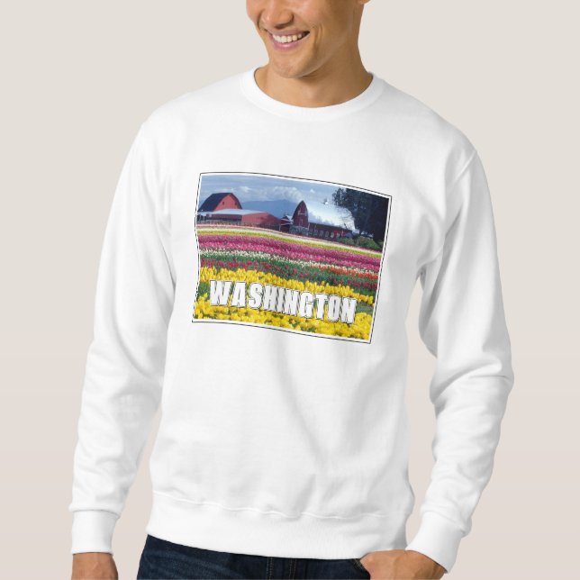 Sweatshirt État de Washington | Champ de tulipes (Devant)