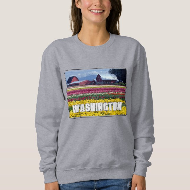Sweatshirt État de Washington | Champ de tulipes (Devant)