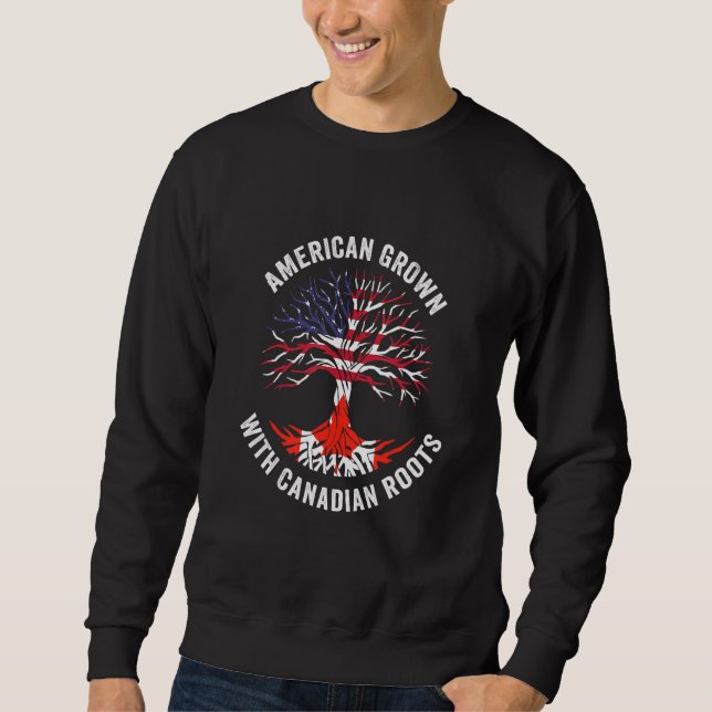 Sweatshirt États-Unis Américain Cultivé Canadien Avec Racines (Devant)