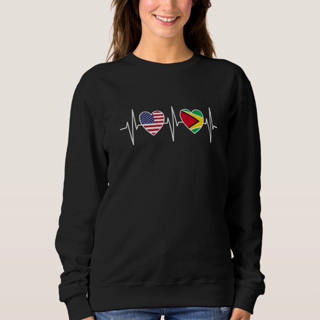 Sweatshirt États-Unis et Guyana Drapeau Guyanien Drapeaux Pre (Devant)