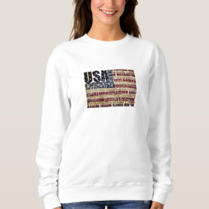 Sweatshirt États-Unis et leurs États fédéraux en étoiles et b