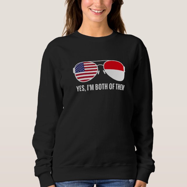 Sweatshirt Etats-Unis Indonésie Drapeau Lunettes de soleil In (Devant)