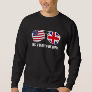 Sweatshirt États-Unis Royaume-Uni Drapeau lunettes de soleil 