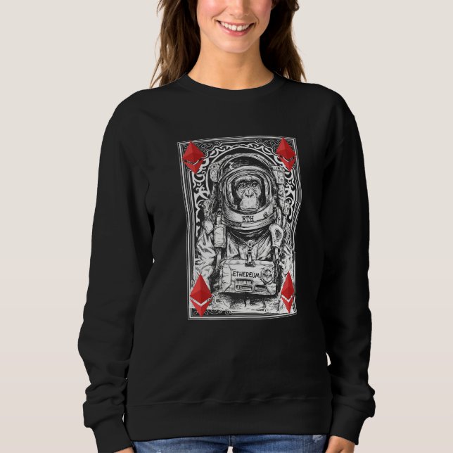 Sweatshirt Ethereum Space Singe Crypto Lune Cryptomonnaie E (Devant)