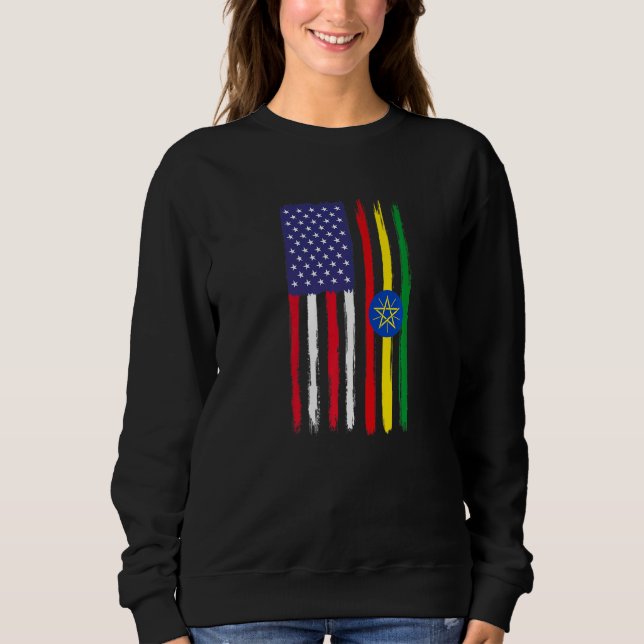 Sweatshirt Éthio patriotique éthiopienne à drapeau semi-améri (Devant)