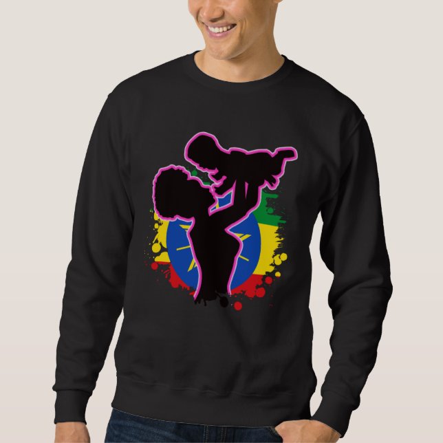 Sweatshirt Ethiopia Child Ethiopian Africa Love Flag Mother P (Devant)