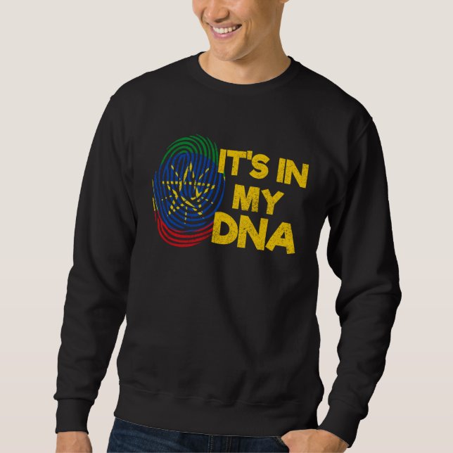 Sweatshirt Ethiopia Ethiopian DNA Africa Flag Proud Love Mela (Devant)