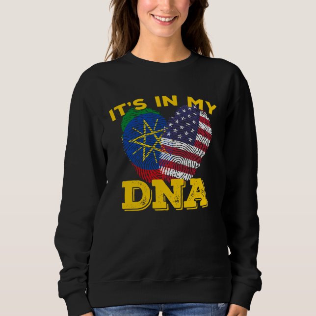 Sweatshirt Ethiopia Ethiopians Africa Flag Proud DNA American (Devant)