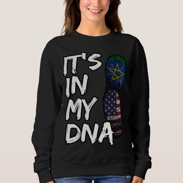 Sweatshirt Éthiopie Éthiopiens Afrique Drapeau Fier ADN Améri (Devant)