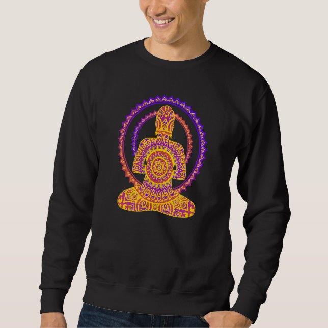 Sweatshirt Ethno Mandala Bouddha Regardez À L'Intérieur De Vo (Devant)