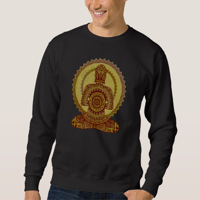 Sweatshirt Ethno Mandala Bouddha Regardez En Vous 4 (Devant)