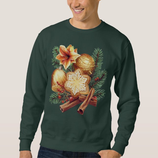 Sweatshirt Étoile de Noël dorée à la cannelle (Devant)