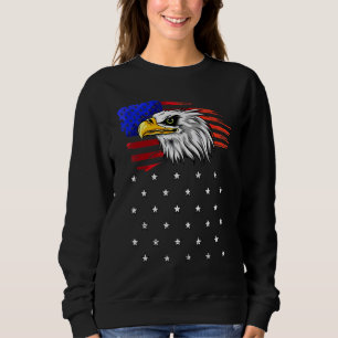 Sweatshirt Etoiles d'aigle patriotique rétro 4 juillet USA Am