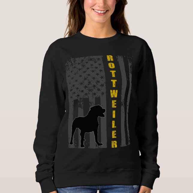 Sweatshirt Étoiles Et Rayures Rottweiler (Devant)