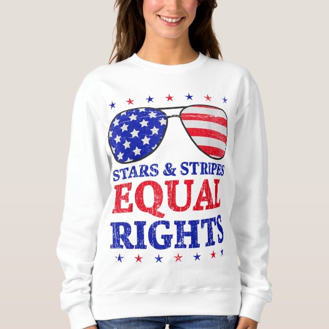 Sweatshirt étoiles rayures et égalité des droits Drapeau amér (Devant)