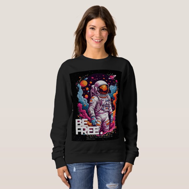 Sweatshirt ÊTRE GRATUIT Conception des astronautes (Devant entier)