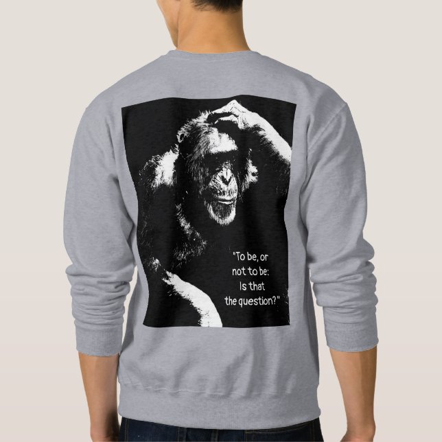 Sweatshirt Être ou ne pas être citée Hommes Grey Back Imprime (Dos)