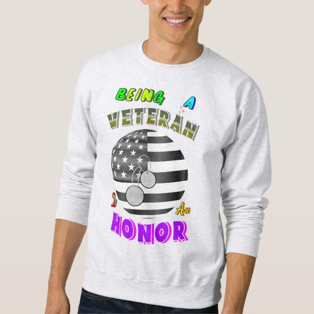 Sweatshirt Être un vétéran est un honneur (Devant)