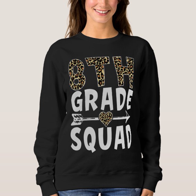 Sweatshirt Étude de l'enseignant de 8e année Leopard de l'équ (Devant)