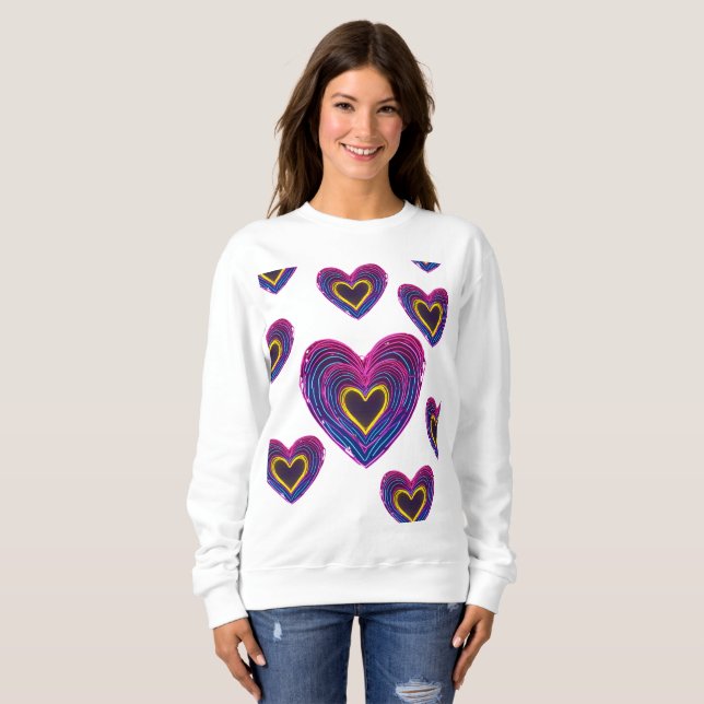 Sweatshirt Étui iPhone / iPad Cœur Anatomique Néon (Devant entier)