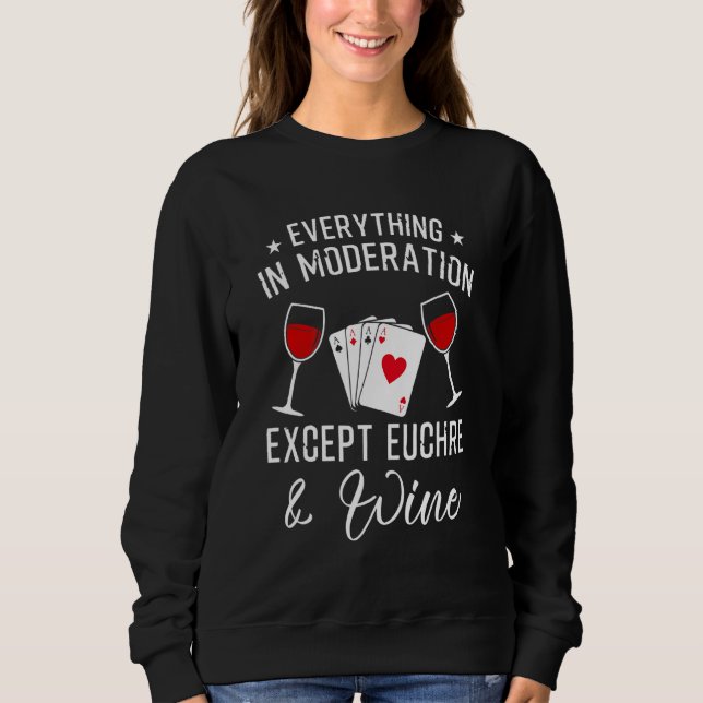 Sweatshirt Euchre - Euchre Card Jeu Et Vin (Devant)