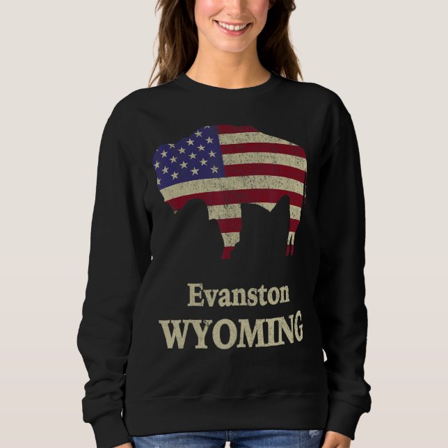Sweatshirt Evanston Wyoming Avec Bison (Devant)