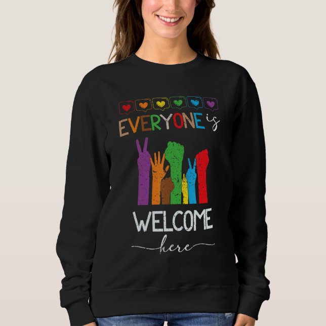 Sweatshirt Everyone is welcome here Unity Day Anti Bullying A (Devant)