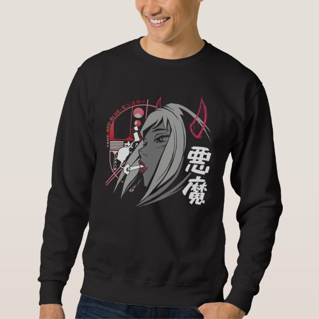Sweatshirt Evil Anime Sad Girl Otaku Japonais esthétique (Devant)