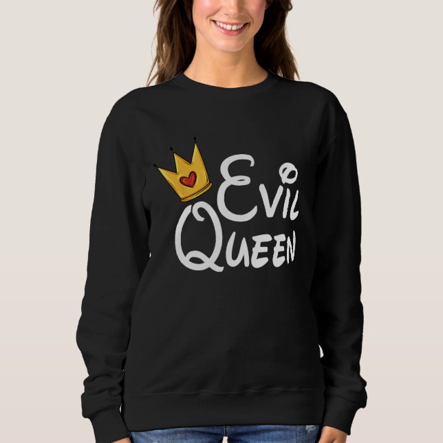 Sweatshirt Evil Queen With Crown Black Halloween Costume Funn (Devant)